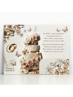 Открытка поздравительная «С днём свадьбы!», 19×29 см