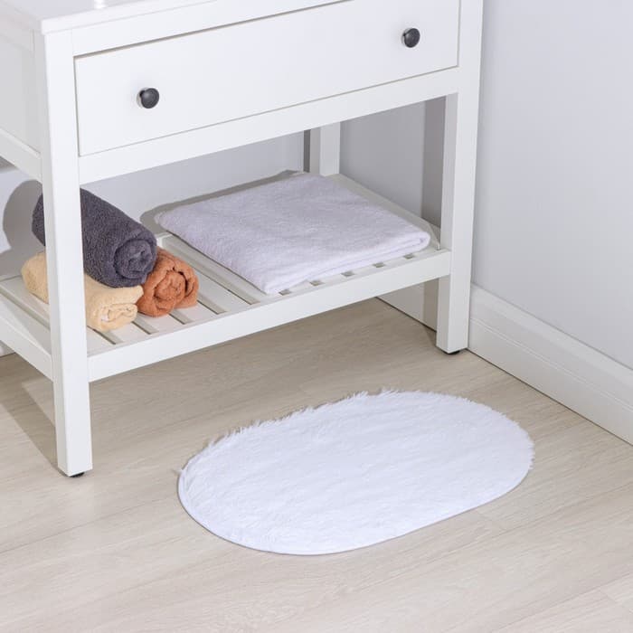 Коврик Доляна «Пушистик», 38×59 см, белый