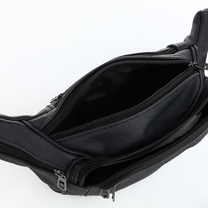 Поясная сумка на молнии, цвет чёрный