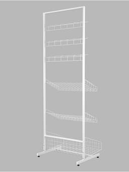 Стойка прикассовая 190×64.5×55, 3 корзины, 3 гребёнки, белая