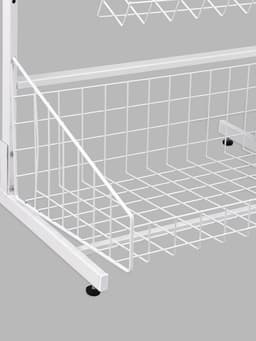 Стойка прикассовая 190×64.5×55, 3 корзины, 3 гребёнки, белая