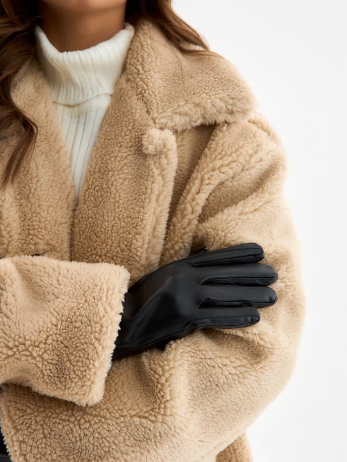 Перчатки женские, без утеплителя, безразмерные, чёрные