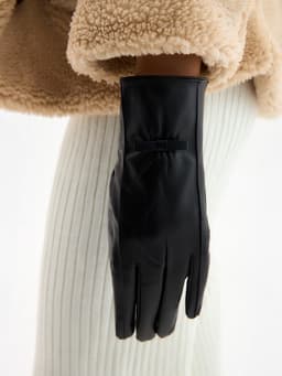 Перчатки женские, без утеплителя, безразмерные, чёрные