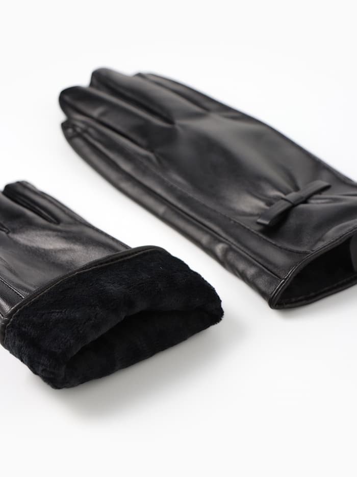 Перчатки женские, без утеплителя, безразмерные, чёрные