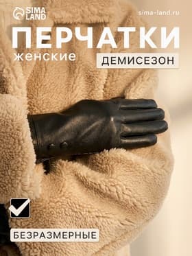 Перчатки женские, без утеплителя, безразмерные, чёрные
