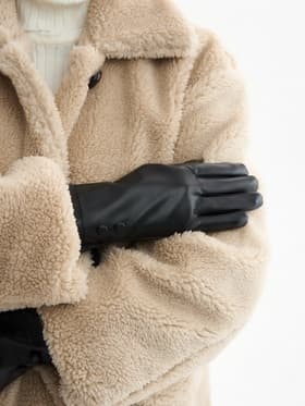 Перчатки женские, без утеплителя, безразмерные, чёрные