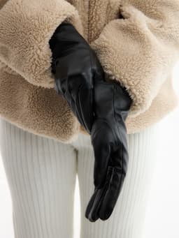 Перчатки женские, без утеплителя, безразмерные, чёрные