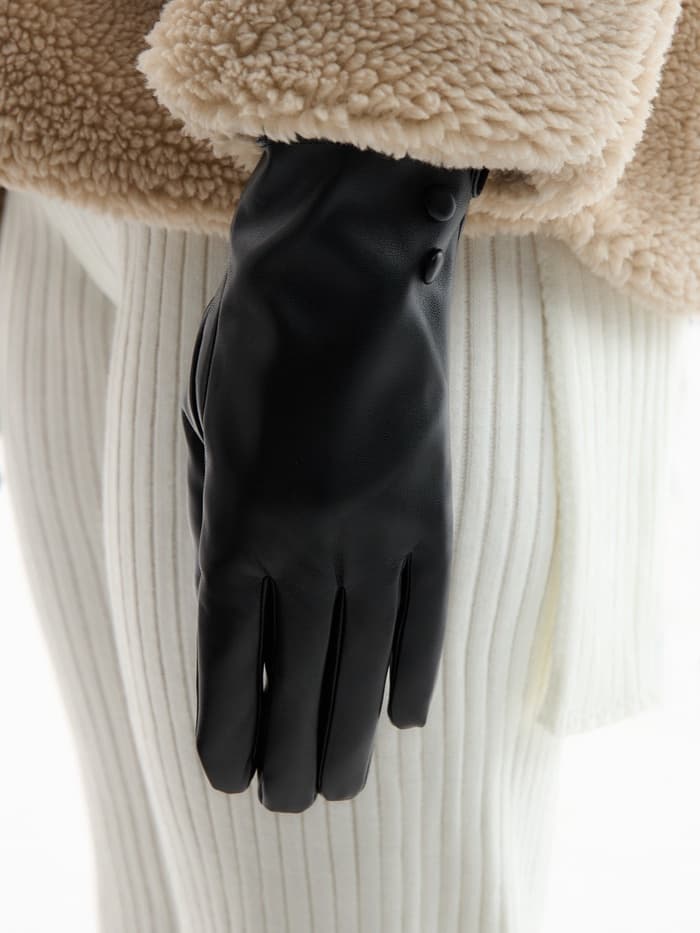 Перчатки женские, без утеплителя, безразмерные, чёрные