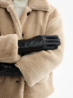 Перчатки женские, без утеплителя, безразмерные, чёрные