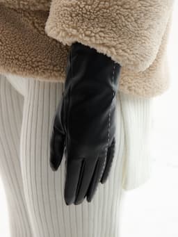 Перчатки женские, без утеплителя, безразмерные, чёрные