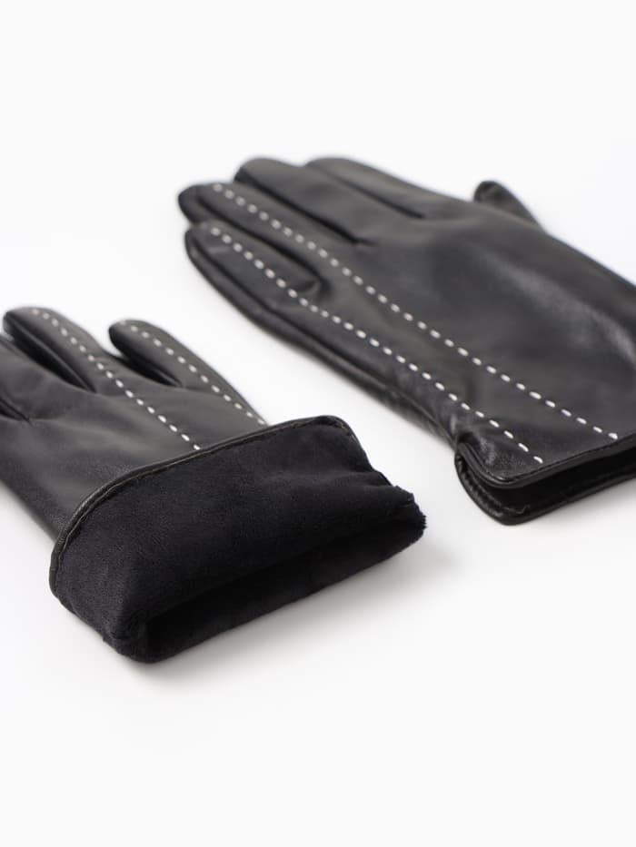 Перчатки женские, без утеплителя, безразмерные, чёрные