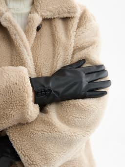 Перчатки женские, без утеплителя, безразмерные, чёрные