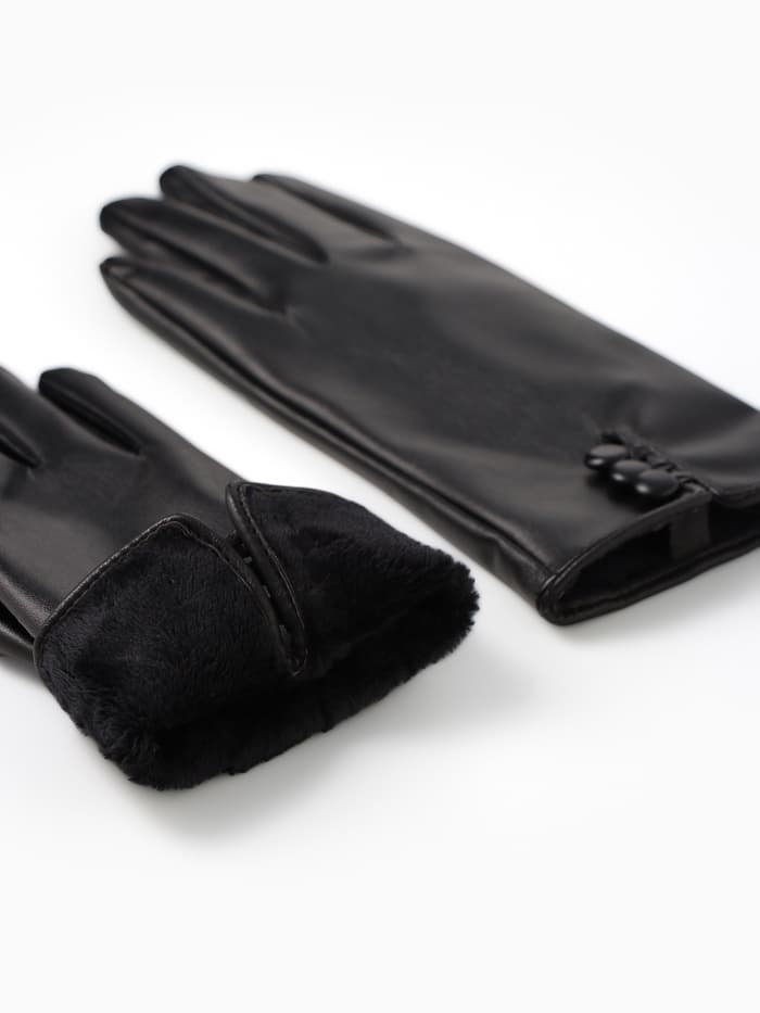 Перчатки женские, без утеплителя, безразмерные, чёрные