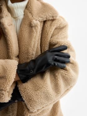 Перчатки женские, без утеплителя, безразмерные, чёрные