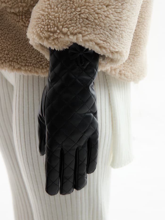 Перчатки женские, без утеплителя, безразмерные, чёрные