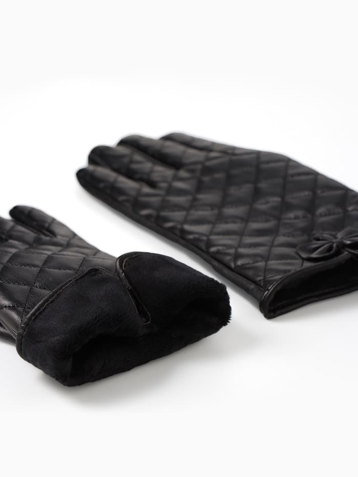 Перчатки женские, без утеплителя, безразмерные, чёрные