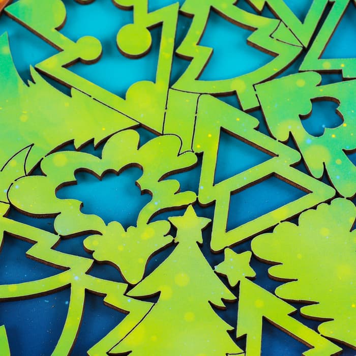 Головоломка деревянная для детей Лесная мастерская «Новый год! Ёлочки», 13 деталей