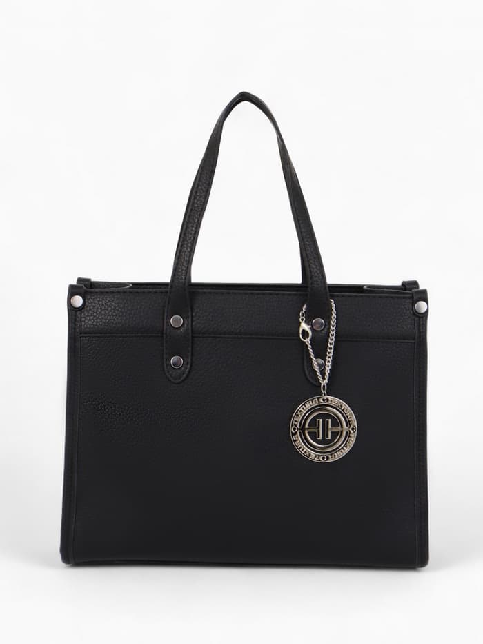Сумка женская тоут TEXTURA на молнии, с кошельком, 30×10×24 см, чёрный