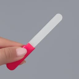 Пилка стеклянная для ногтей, 12.8 см, в пластиковом футляре, розовая