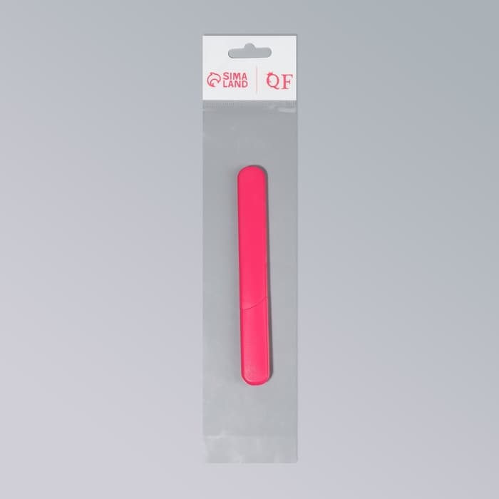 Пилка стеклянная для ногтей, 12.8 см, в пластиковом футляре, розовая