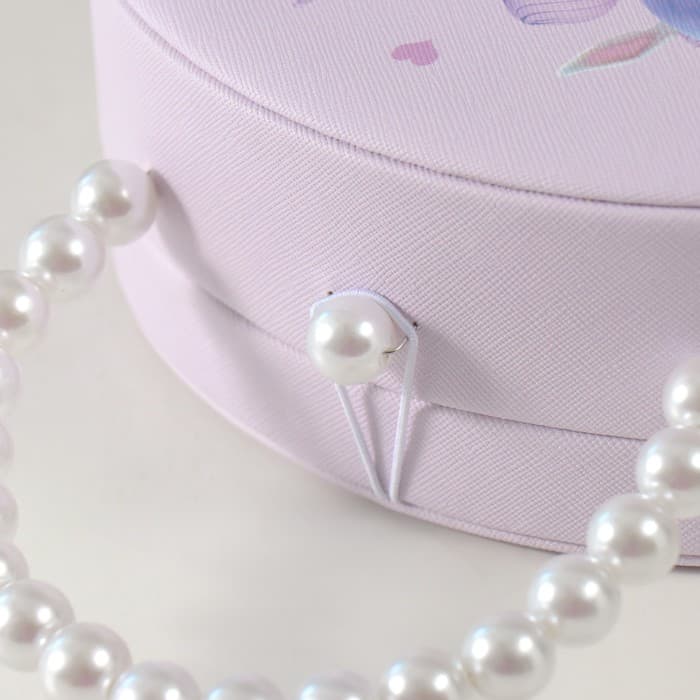 Шкатулка для украшений «Сумочка. Малышка-ангел у домика», искусственная кожа, сирень, 19×15.5×7.5 см