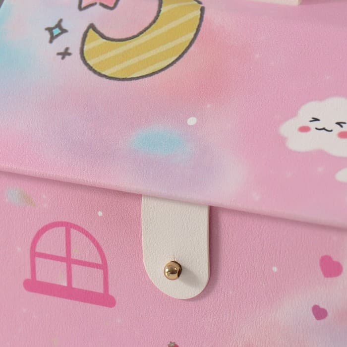 Шкатулка для украшений «Домик. Утёнок», искусственная кожа, розовая, 16.5×19×16.5 см