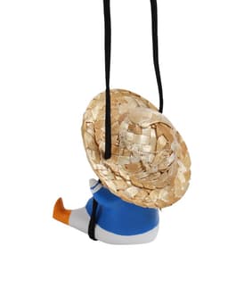 Подвес автомобильный, на зеркало «Утка в шляпе» высота 8 см, шнурок 50 см