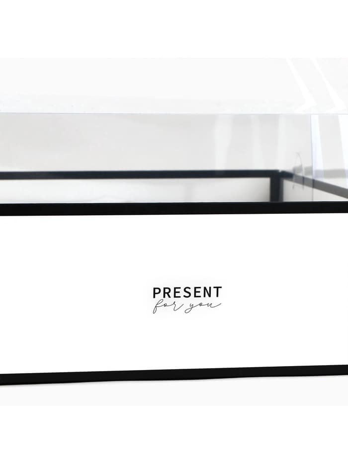 Коробка для цветов с фигурным вкладышем и пластиковой крышкой Present, 23.5×23.5×15 см