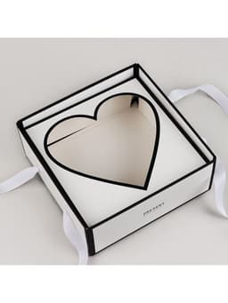 Коробка для цветов с фигурным вкладышем и пластиковой крышкой Present, 23.5×23.5×15 см