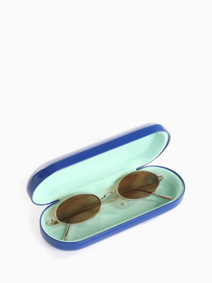 Футляр для очков на хлопушке, однотонный, размер 16×6×3.5 см, синий