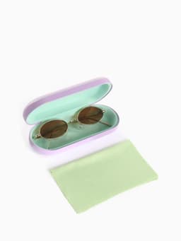 Футляр для очков на хлопушке, однотонный, размер 16×6×3.5 см, сиреневый