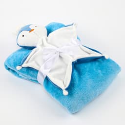 Подарочный набор Крошка Я «Пингвин»: комфортер 27 см + плед 71×125 см