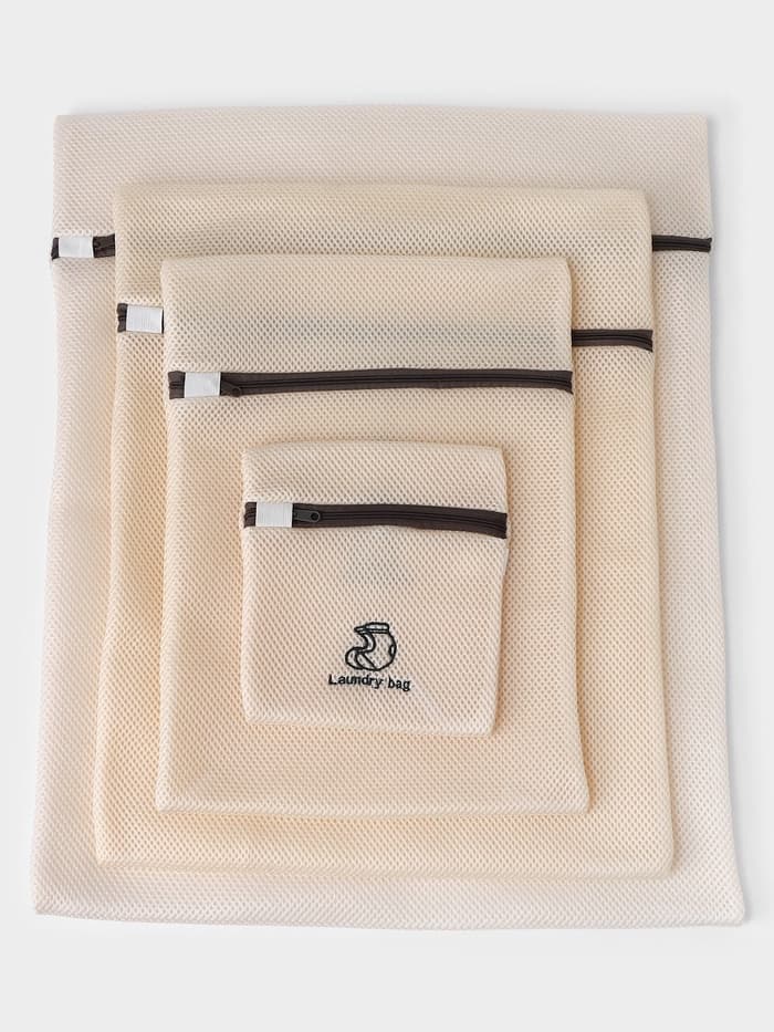 Мешки для стирки, 6 шт.: L= 60×50, M=50×40, S=40×30, XS=22×18, Цилиндр L=30×20, Цилиндр M=17×17, цвет бежевый