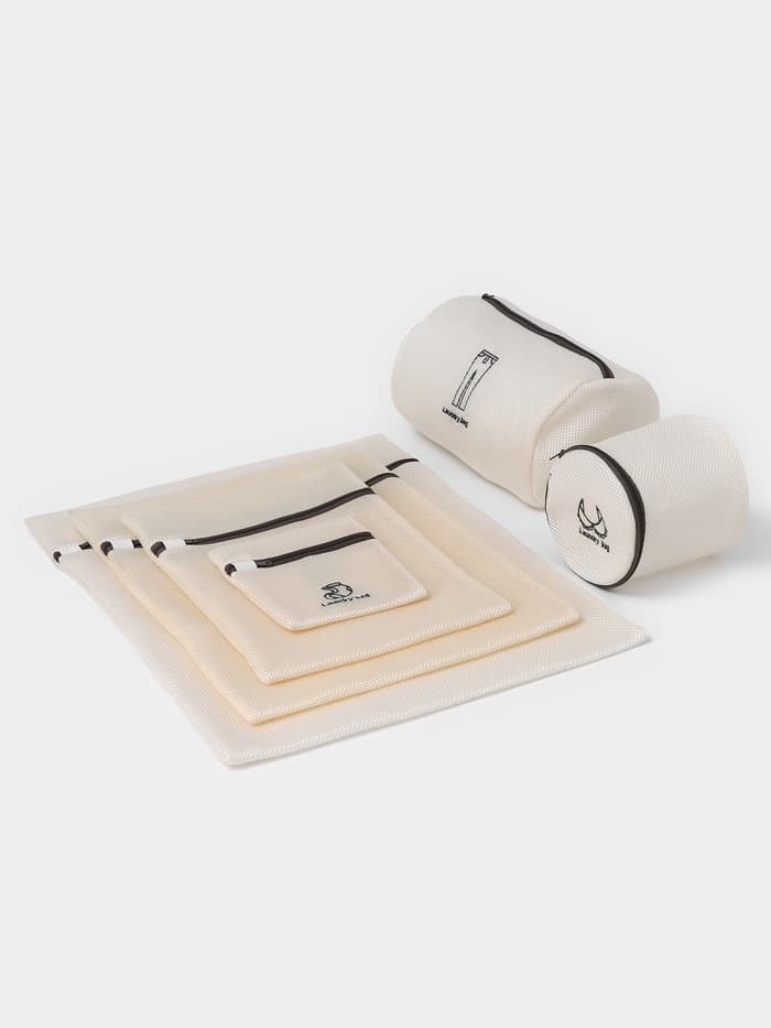 Мешки для стирки, 6 шт.: L= 60×50, M=50×40, S=40×30, XS=22×18, Цилиндр L=30×20, Цилиндр M=17×17, цвет бежевый