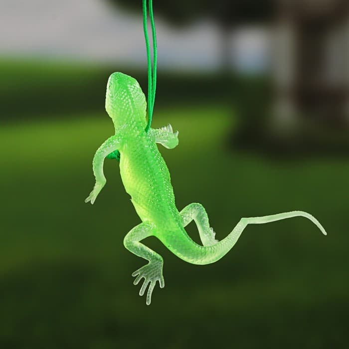Декоративная подвеска «Ящерица», 10×4.5 см, резина, светящиеся, набор 10 шт.