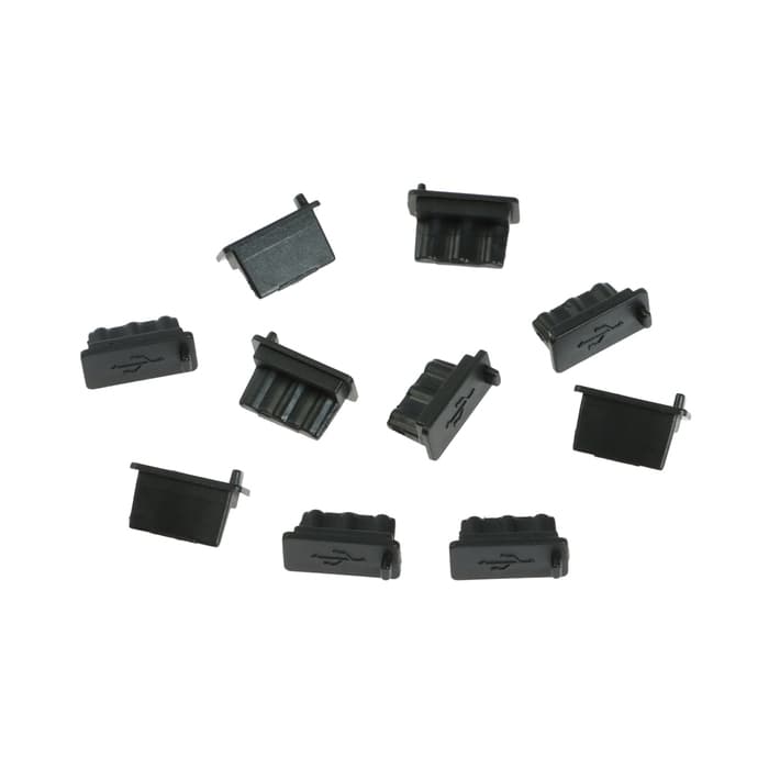 Заглушка USB, пластик, чёрный, набор 10 шт.