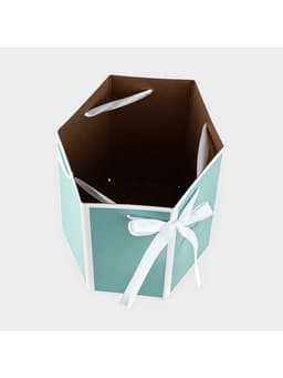 Коробка - переноска подарочная для цветов «Подарок», 17×14.8×19.5 см, шестигранник