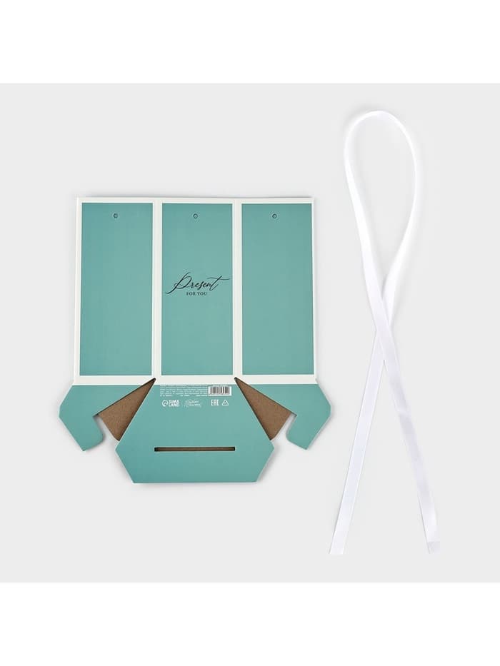 Коробка - переноска подарочная для цветов «Подарок», 17×14.8×19.5 см, шестигранник