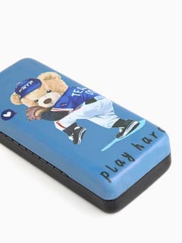 Футляр для очков на хлопушке, с принтом, размер 16×6.5×3.5 см, синий