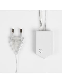 Гирлянда «Бахрома» 2×1.5 м с насадками «Сердце», IP20, прозрачная нить, 124 LED, свечение тёплое белое, 220 В