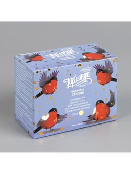 Гирлянда «Бахрома» 2×1.5 м с насадками «Сердце», IP20, прозрачная нить, 124 LED, свечение тёплое белое, 220 В