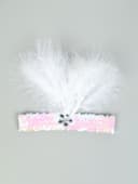 Повязка на голову с пером, цвет белый