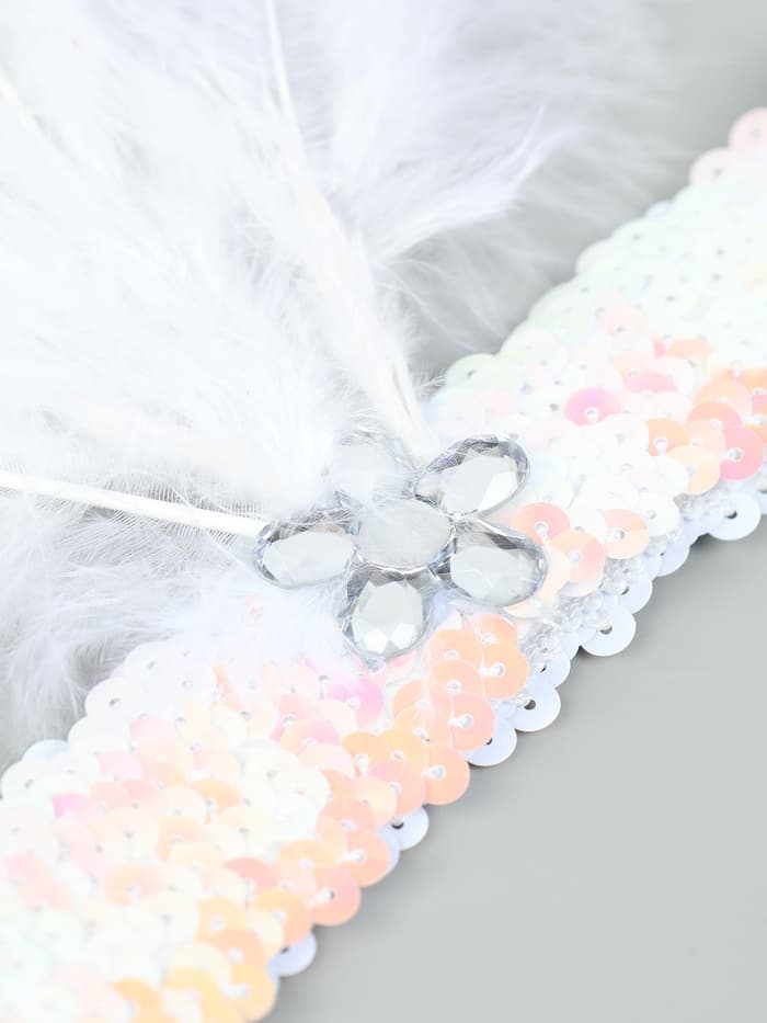 Повязка на голову с пером, цвет белый