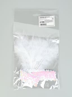 Повязка на голову с пером, цвет белый