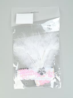 Повязка на голову с пером, цвет белый