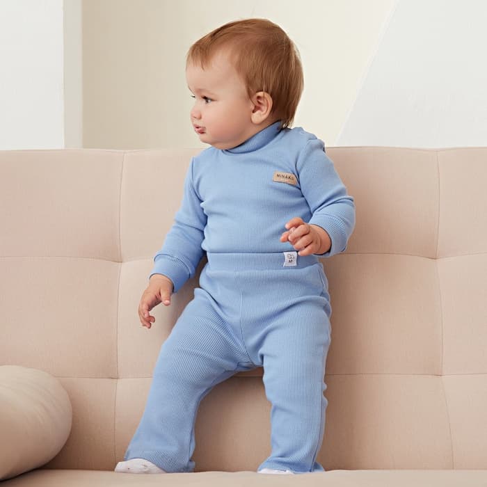 Брюки (клёш) для девочки MINAKU, рост 68-74 см, пыльно-голубые