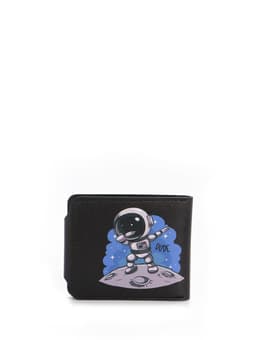 Кошелёк детский «Космонавт», маленький, на кнопке, чёрный