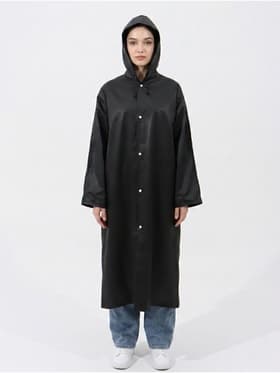 Дождевик - плащ, взрослый, размер 44-50, EVA матовая 140 г, чёрный