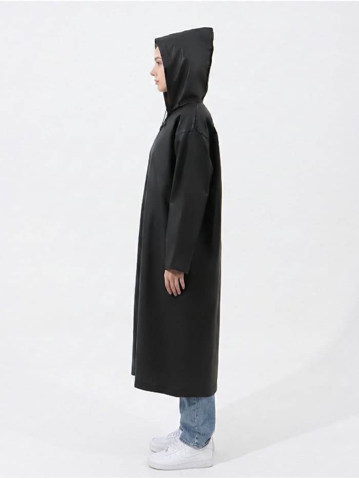 Дождевик - плащ, взрослый, размер 44-50, EVA матовая 140 г, чёрный