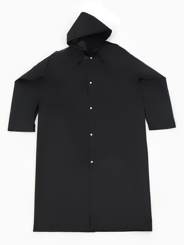 Дождевик - плащ, взрослый, размер 44-50, EVA матовая 140 г, чёрный